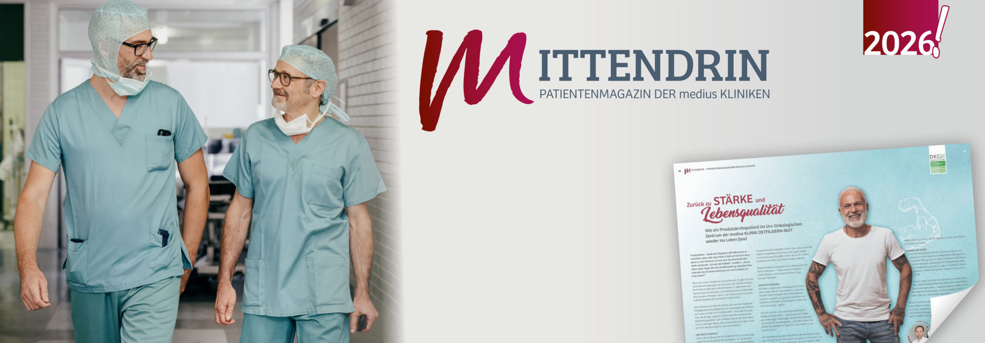 Patientenmagazin "mittendrin" – für die Patientinnen und Patienten der medius KLINIKEN