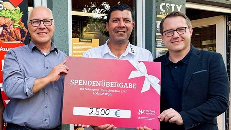 Spendenübergabe an menschmedius, Förderverein der medius KLINIKEN