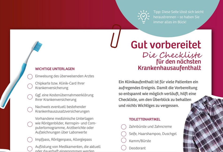 Artikel aus dem Patientenmagazin "mittendrin" der medius KLINIKEN
