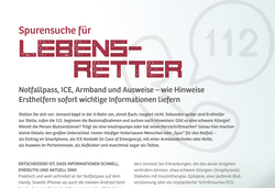 Notfallpass, ICE, Armband und Ausweis, Patientenmagazin MITTENDRIN