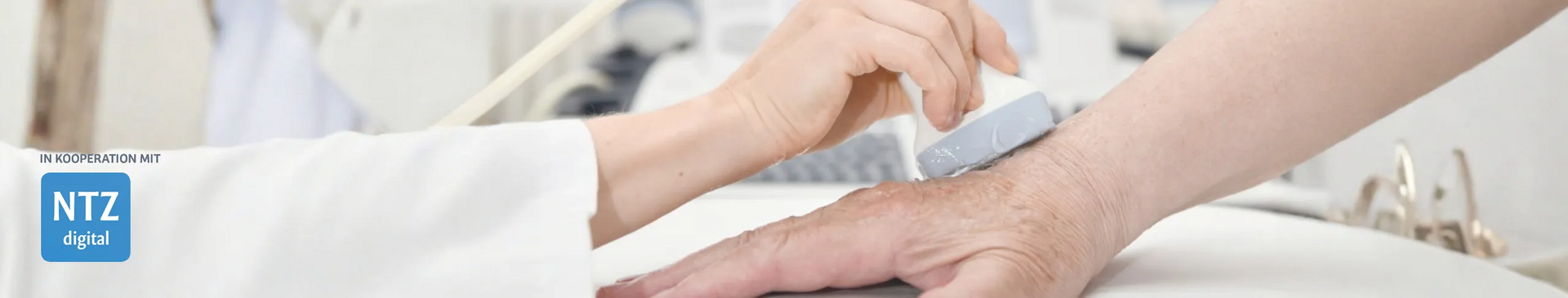 Ultraschall der Hand als Symbol für Livestream zum Thema Rheuma der medius KLINIKEN