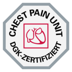 Logo Chest Pain Unit: Die zertifizierte Chest Pain Unit (CPU) ist eine spezialisierte Einheit zur schnellen und sicheren Abklärung von unklarem Brustschmerz – insbesondere zur frühzeitigen Erkennung eines Herzinfarkts. 