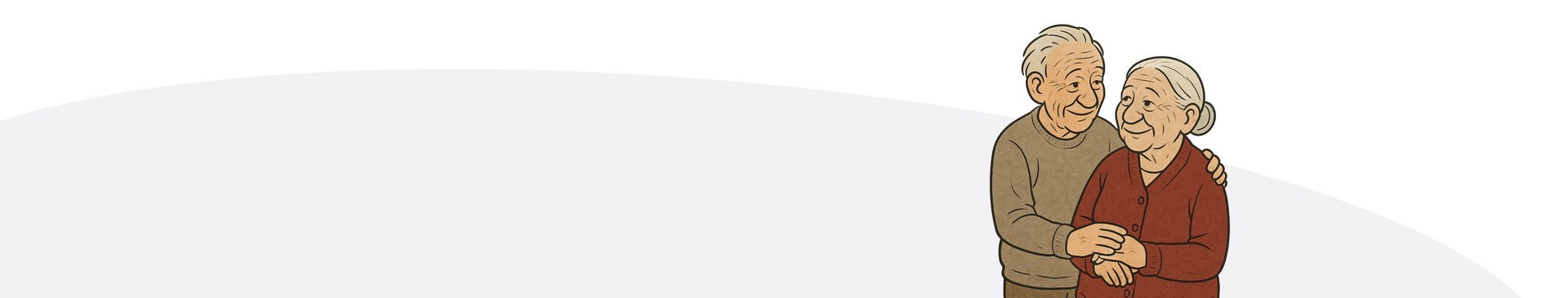 Cartoon: Altes Pärchen umarmt sich