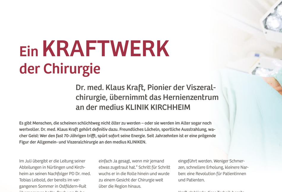Dr. Klaus Kraft, Kraftwerk der Chriurgie